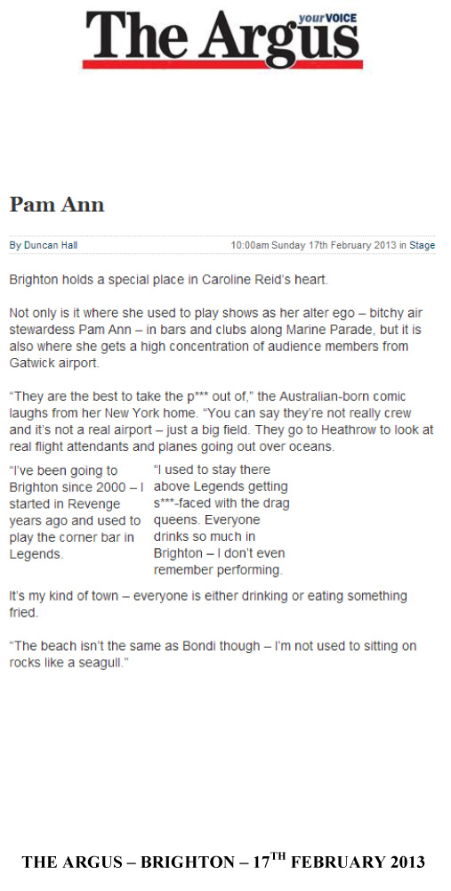 PAM ANN - THE ARGUS - BRIGHTON - 17TH FEBRUARY 2013-1