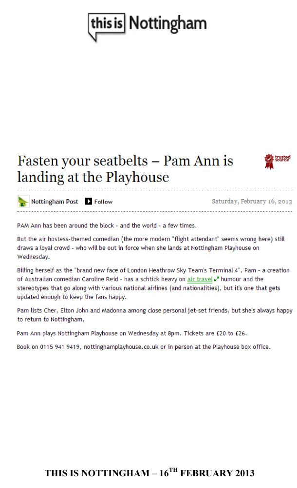 PAM ANN - THIS IS NOTTINGHAM - 16TH FEBRUARY 2013
